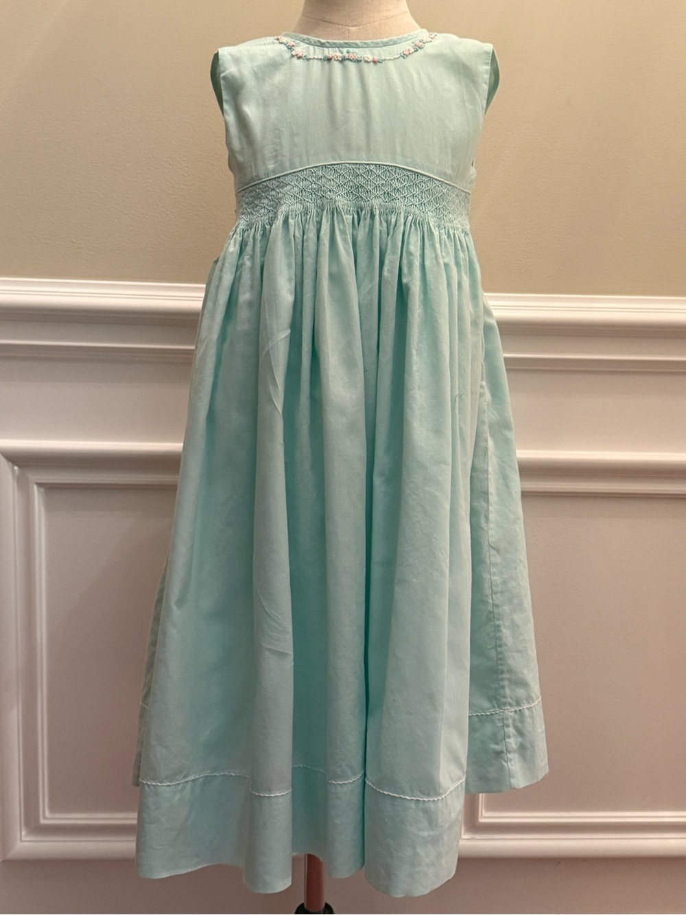 Strasburg Classic Smocked Mint Girls' Dress